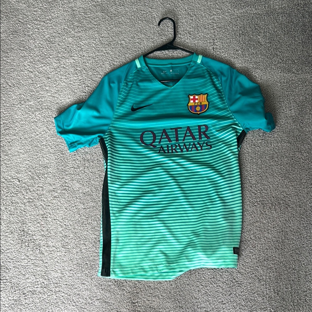 Nike Teal and Black Men's Jersey